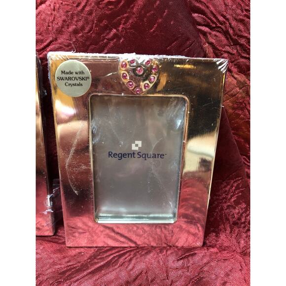 Frames Two Regent Square Silver With Swarovski Crystals in a heart. Red,pink 4x3 - Picture 3 of 4